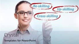  Presentation with cognitive theory learning concept - Presentation theme with re-skilling-and-upskilling background and a light blue colored foreground