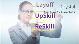  Presentation with learning - Presentation design with re-skilling-and-upskilling background and a sky blue colored foreground