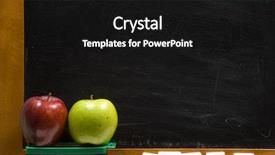  Presentation with teachers apple - Colorful PPT theme enhanced with rea and green apple backdrop and a black colored foreground