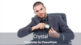  Presentation with desk - PPT layouts with rea estate - young business man background and a  colored foreground