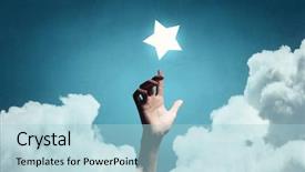  Presentation with star - Presentation design with reach and touch the star background and a light blue colored foreground