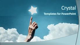 Presentation with star - Presentation design featuring reach and touch the star background and a ocean colored foreground