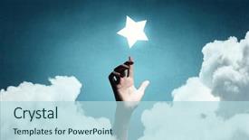 Presentation with star - Presentation design consisting of reach and touch the star background and a light blue colored foreground