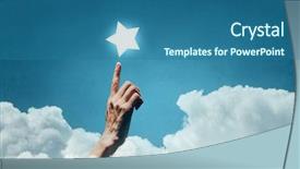  Presentation with star - Slide set featuring reach and touch the star background and a ocean colored foreground
