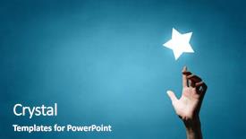  Presentation with star - Beautiful theme featuring reach and touch the star backdrop and a teal colored foreground