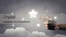  Presentation with star - Presentation theme featuring reach and touch the star background and a light gray colored foreground