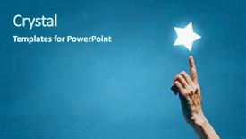 Presentation with star - Beautiful theme featuring reach and touch the star backdrop and a ocean colored foreground