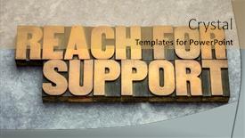  Presentation with coronavirus - Beautiful slide set featuring reach-for-support-word-abstract backdrop and a yellow colored foreground