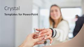  Presentation with saying - Colorful PPT theme enhanced with reach-someone-the-water backdrop and a light gray colored foreground