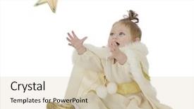  Presentation with abused baby - Slides consisting of reach stars - adorable baby snow princes delightedly background and a soft green colored foreground