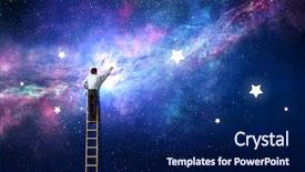  Presentation with stars moon - Presentation theme consisting of reach stars - man that get moon mixed background and a navy blue colored foreground