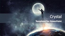  Presentation with stars moon - Cool new slide deck with reach stars - men that get moon mixed backdrop and a ocean colored foreground