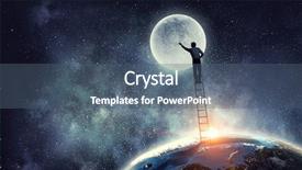  Presentation with stars moon - Colorful presentation design enhanced with reach stars - men that get moon mixed backdrop and a ocean colored foreground