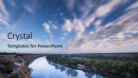  Presentation with stars moon - Slide set with reach stars - river murray lit up background and a light blue colored foreground