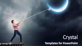  Presentation with stars moon - Theme featuring reach stars - young man in casual catching background and a wine colored foreground