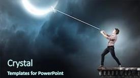  Presentation with stars moon - Audience pleasing slide set consisting of reach stars - young man in casual catching backdrop and a wine colored foreground