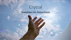  Presentation with scene - Presentation theme enhanced with reach-to-sun-conceptual-scene background and a light blue colored foreground