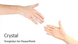  Presentation with women - Amazing slides having hands reaching - women's hand goes backdrop and a white colored foreground