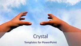  Presentation with sun - Colorful theme enhanced with reaching freedom open arm - catch the sun backdrop and a sky blue colored foreground