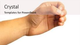  Presentation with hand holding colorful brain sketch - PPT theme featuring reaching freedom open arm - hand holding background and a lemonade colored foreground