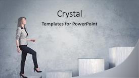  Presentation with stepping - Beautiful presentation design featuring reaching goal - business person stepping up backdrop and a light gray colored foreground