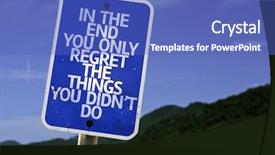  Presentation with goal - Slides having reaching goal - end you only regret background and a teal colored foreground