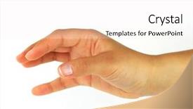  Presentation with freedom - Amazing PPT theme having reaching hand isolated on white backdrop and a white colored foreground