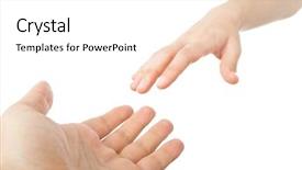 Presentation with rescue - Slides having reaching hands concept for rescue background and a white colored foreground