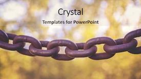  Presentation with chain - PPT layouts consisting of reaching higher - big metal chain with focus background and a lemonade colored foreground