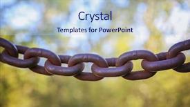  Presentation with vintage retro - Cool new slides with reaching higher - big metal chain with focus backdrop and a sky blue colored foreground