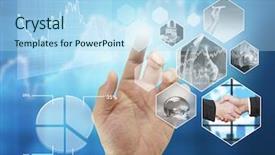  Presentation with photo album - Slide set featuring reaching images streaming digital photo background and a  colored foreground