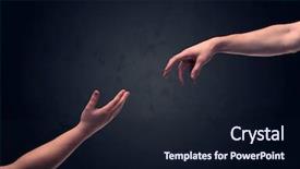  Presentation with helping hands - Cool new presentation with reaching out to one another backdrop and a wine colored foreground