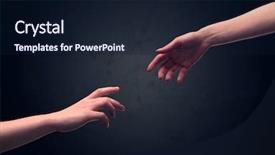  Presentation with helping hands - Amazing slides having reaching out to one another backdrop and a wine colored foreground