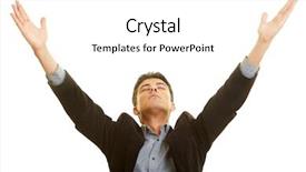  Presentation with hands reaching up - Presentation theme consisting of reaching out with his hands background and a  colored foreground