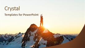  Presentation with summit - Slide set featuring reaching the top mixed media background and a cream colored foreground