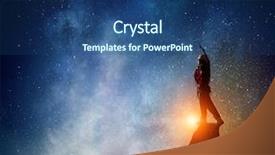  Presentation with media - Slide deck having reaching the top mixed media background and a ocean colored foreground