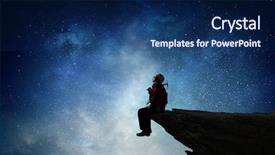  Presentation with summit - Slide deck consisting of reaching the top mixed media background and a navy blue colored foreground