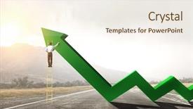  Presentation with success - Presentation theme enhanced with reaching the top of success background and a sky blue colored foreground