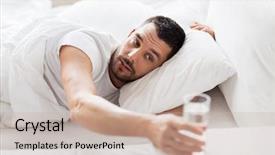  Presentation with water glass - PPT theme enhanced with reaching to glass of water background and a soft green colored foreground