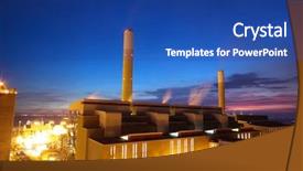  Presentation with reactor - Colorful slide deck enhanced with reactor - coal power station and night backdrop and a ocean colored foreground