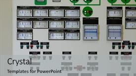  Presentation with reactor - Cool new presentation design with reactor - control panel of a nuclear backdrop and a light gray colored foreground