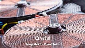  Presentation with reactor - PPT layouts consisting of reactor - copper electric coil macro detail background and a coral colored foreground