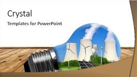  Presentation with reactor - Slide set having reactor - nuclear power plant with solar background and a white colored foreground