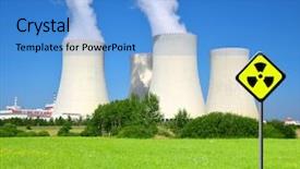  Presentation with reactor - Cool new PPT layouts with reactor - nuclear power plant backdrop and a teal colored foreground