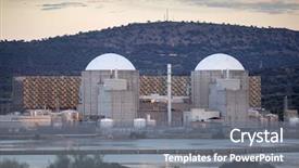  Presentation with nuclear reactor - Presentation theme consisting of reactor industry - almaraz nuclear power plant background and a gray colored foreground