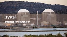  Presentation with nuclear reactor - Audience pleasing presentation consisting of reactor industry - almaraz nuclear power plant backdrop and a gray colored foreground