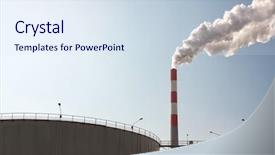 Presentation with heavy industry - Audience pleasing PPT layouts consisting of reactor industry - heavy industrial air pollution backdrop and a sky blue colored foreground