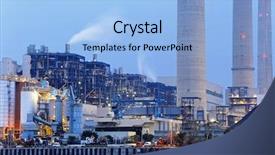  Presentation with reactor - Cool new presentation design with reactor industry - power plant at night hong backdrop and a light blue colored foreground