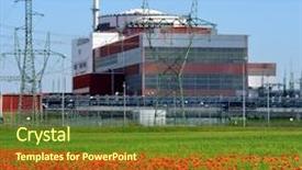  Presentation with nuclear reactor - Slide set enhanced with reactor of nuclear power plant background and a tawny brown colored foreground