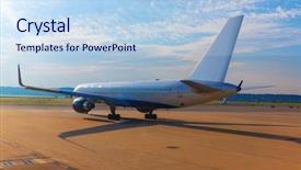  Presentation with airline industry airport parking aircraft - Theme with reactor plane - aircraft in airport preparing background and a light blue colored foreground